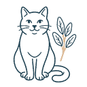 Cat anxiety and calming icon