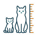 Cat breed size and growth charts icon