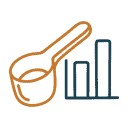 Cat feeding amounts and charts icon