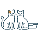 Litter boxes for multiple cats icon